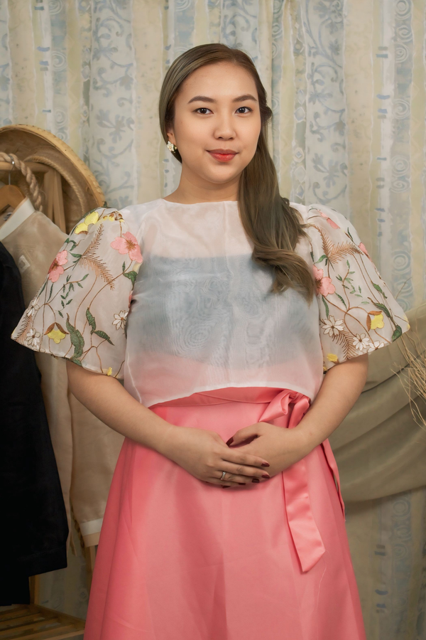 Paulita Classic White Organza Filipiniana Top