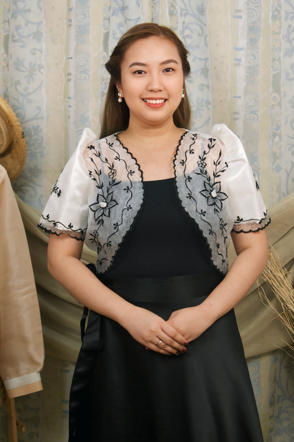 Carmelita Classic White Filipiniana Bolero