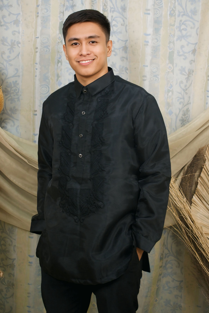 Black Organza Barong for sale