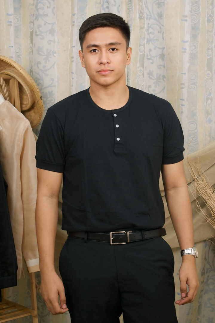 Black Short Sleeve Camisa