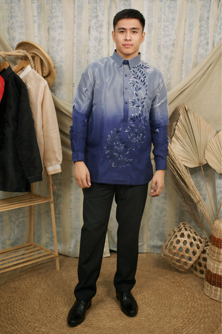 Blue Ombre Barong Tagalog for men