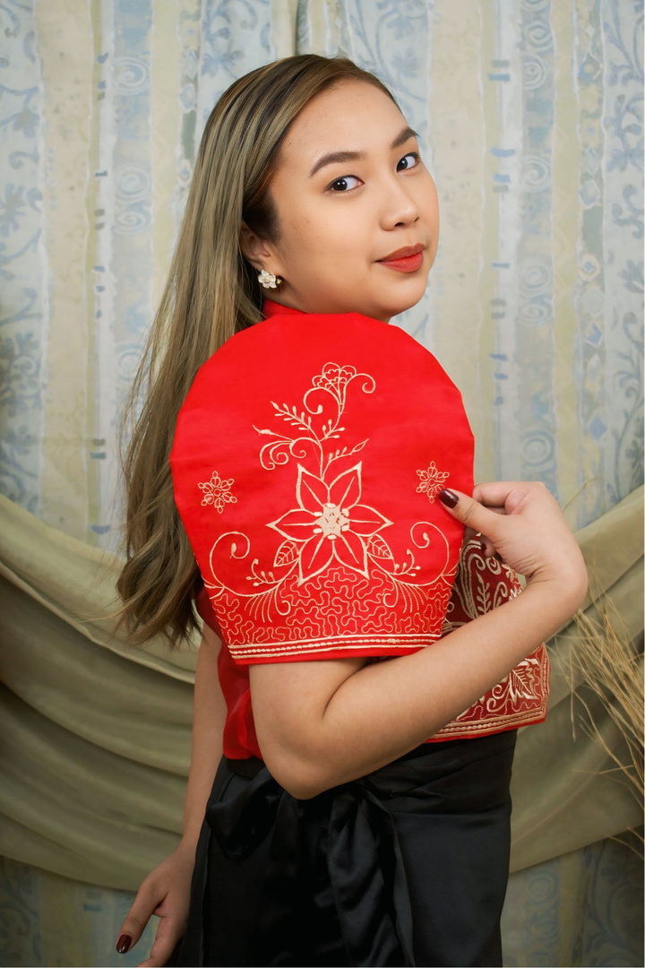 Red filipiniana bolero