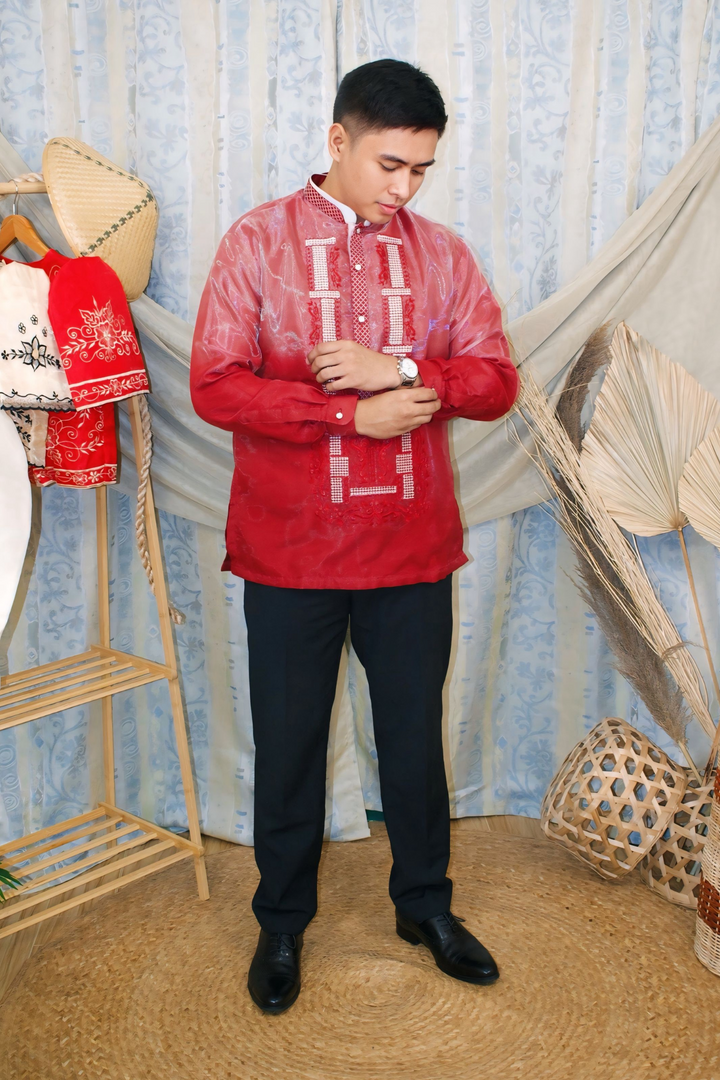 Colored barong tagalog